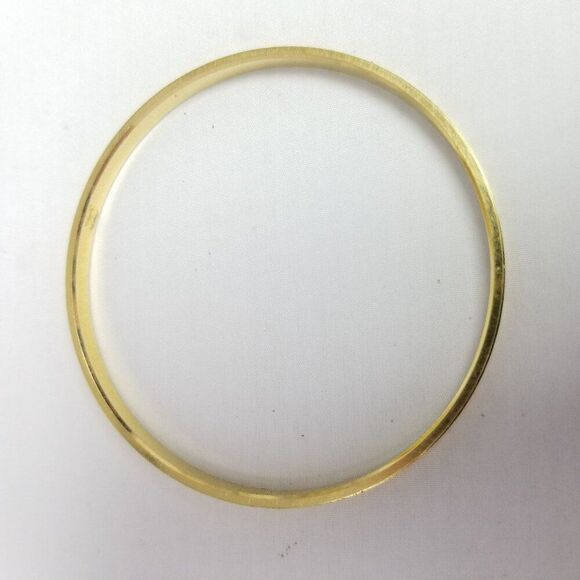 Vintage Crown Trifari Gold Tone Skinny Diamond Pattern Bangle Bracelet, Estate - Picture 3 of 8
